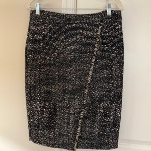 J Crew Tweed Faux Wrap Skirt